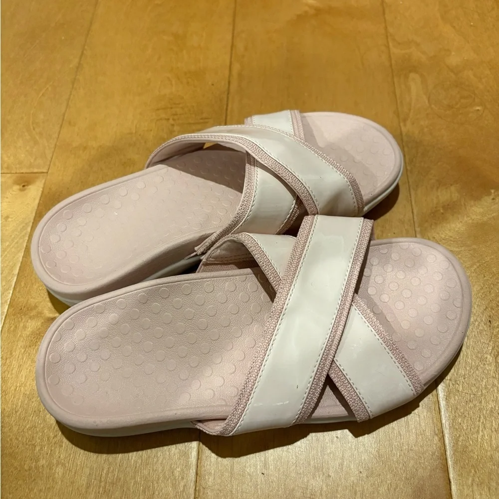 Vionic Merced Women's Cross Strap slide sandals pale pink sz 6